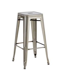 Taburete TOL EK BRUSHED, acero, plata