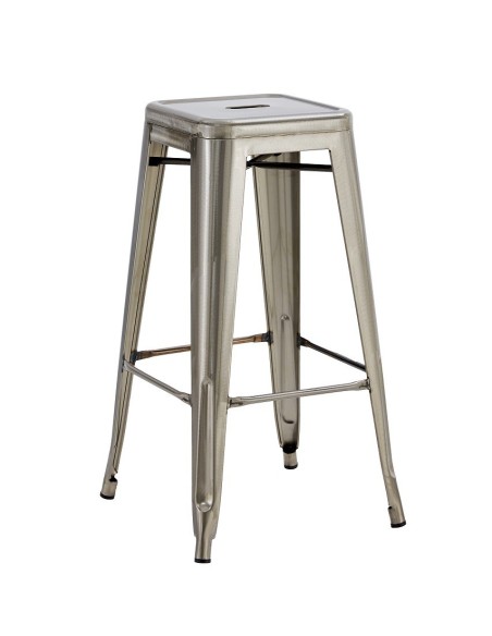 Taburete TOL EK BRUSHED, acero, plata