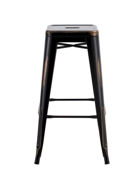Taburete TOL EK VINTAGE, acero, negro