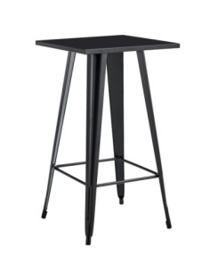 Mesa TOL EK LIMITED, alta, acero, negra, 60x60 cms