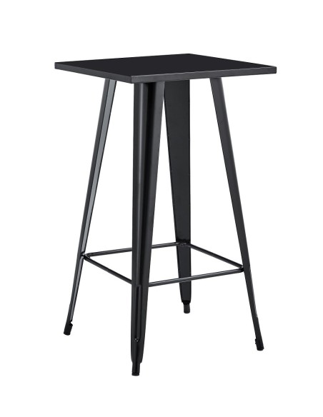 Mesa TOL EK LIMITED, alta, acero, negra, 60x60 cms