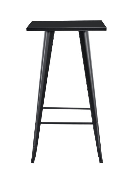 Mesa TOL EK LIMITED, alta, acero, negra, 60x60 cms