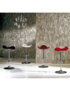 Taburete SAMBA (M), cromado, nappel blanco 2