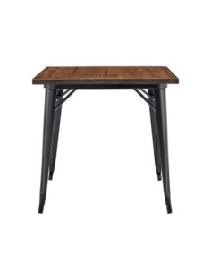 Mesa TOL EK WOOD, acero, madera, negra, 80x80 cms 2