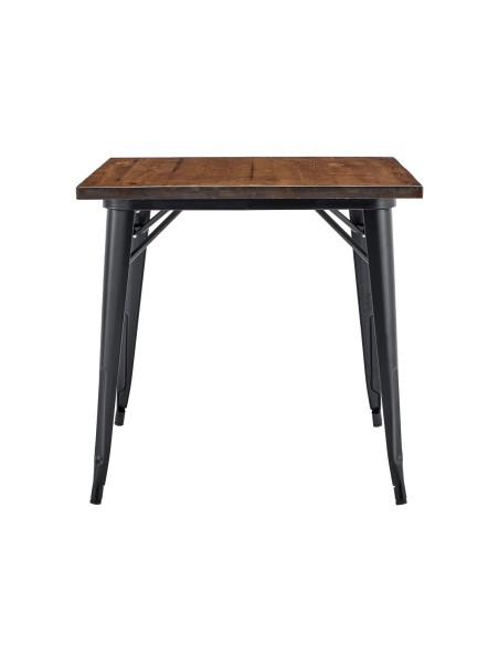 Mesa TOL EK WOOD, acero, madera, negra, 80x80 cms
