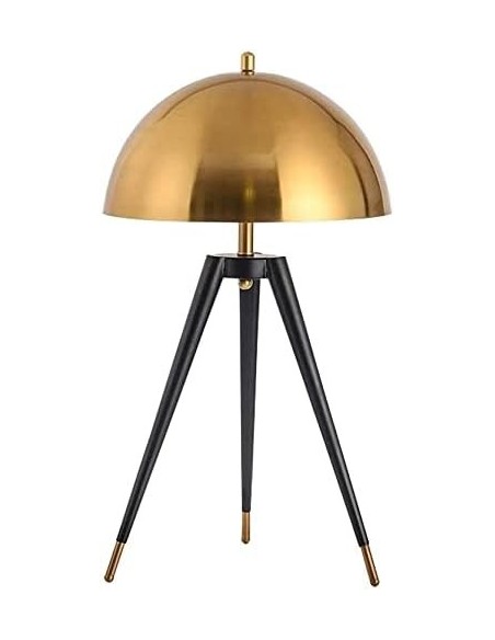 Lámpara ATOM, sobremesa, metal, negra y dorada