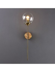 Aplique VARNA, metal dorado, tulipa transparente 2