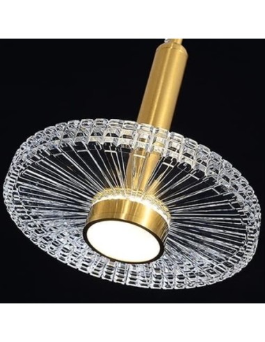 Lámpara LIPS, colgante, metal dorada, acrílico, led