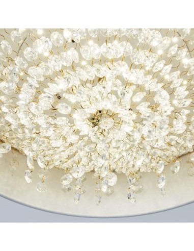 Lámpara JENA BL, colgante, metal, blanca, cristal, led