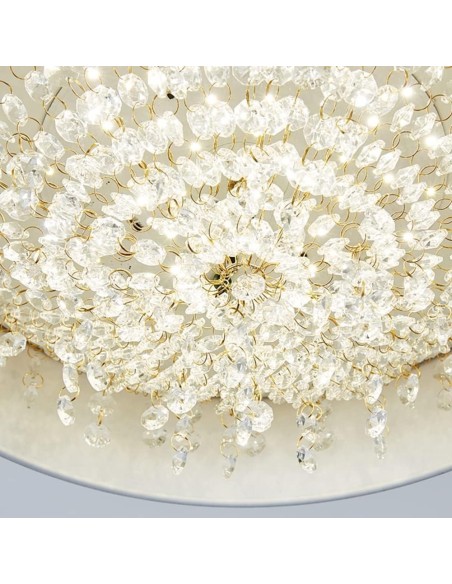 Lámpara JENA BL, colgante, metal, blanca, cristal, led