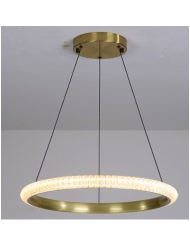 Lámpara BERKA 40, colgante, aluminio, dorada, acrílico, led