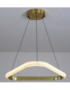 Lámpara BERKA TR60, colgante, aluminio, dorada, acrílico, led