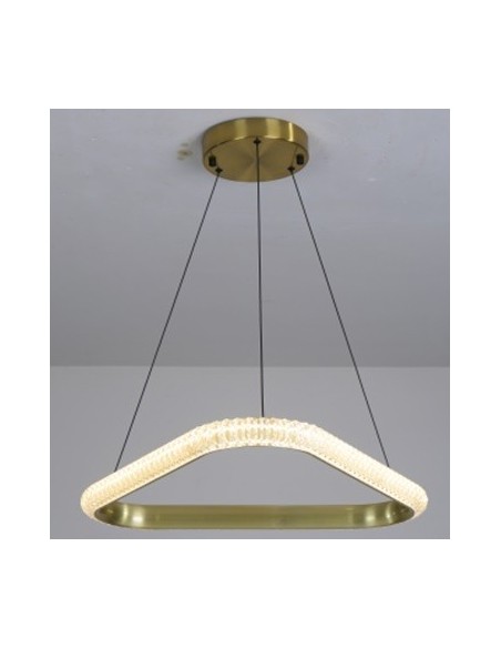 Lámpara BERKA TR60, colgante, aluminio, dorada, acrílico, led