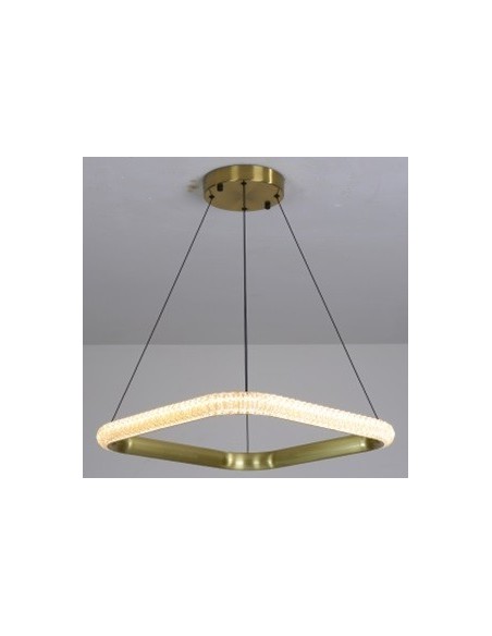 Lámpara BERKA CU60, colgante, aluminio, dorada, acrílico, led