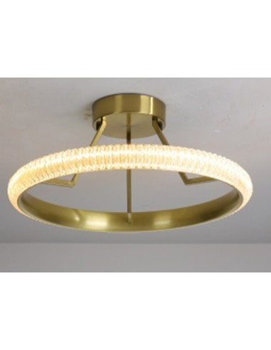 Lámpara BERKA TRE60, de techo, aluminio, dorada, acrílico, led