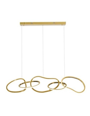 Lámpara WOLFIS, colgante, metal dorada, led