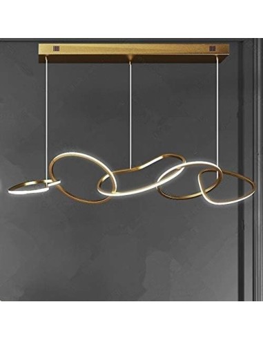 Lámpara WOLFIS, colgante, metal dorada, led