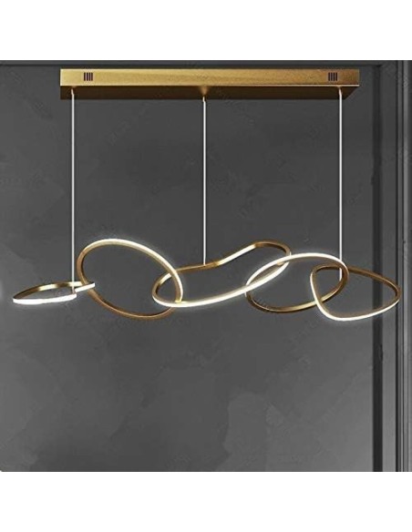 Lámpara WOLFIS, colgante, metal dorada, led