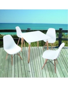 Mesa NURY  (SU), madera, tapa lacada blanca, 80 x 80 cms 2