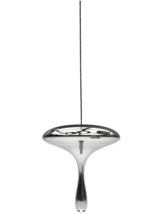 Lámpara HERDA H365, colgante, metal, cristal plateado