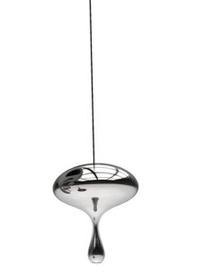 Lámpara HERDA H305, colgante, metal, cristal plateado