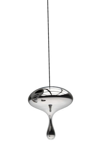 Lámpara HERDA H305, colgante, metal, cristal plateado