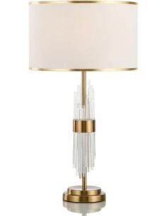 Lámpara ESLOHE, sobremesa, metal, cristal, pantalla blanca