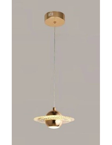 Lámpara NEVIGES, colgante, metal dorada, acrílico, led