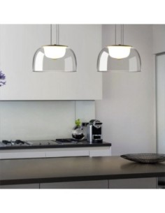 Lámpara WITTEN H130, colgante, metal, cristal, led 2