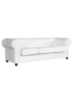 Sofá CHESTER NEW, 3 plazas, similpiel blanca