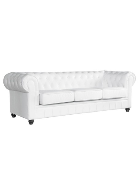 Sofá CHESTER NEW, 3 plazas, similpiel blanca
