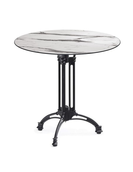 Mesa EIFFEL NEW, aluminio, 3 pies, negra, base de 70 cms y tapa 70 cms. Color a elegir