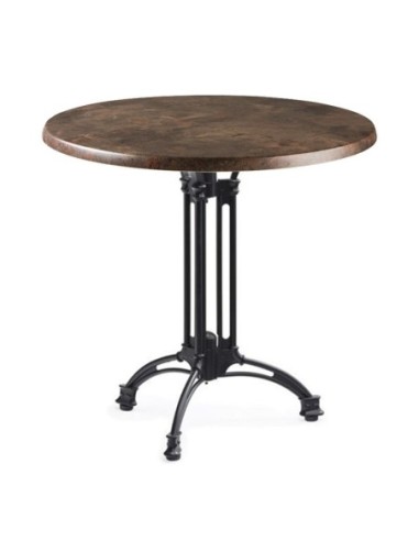 Mesa EIFFEL NEW, aluminio, 3 pies, negra, base de 70 cms y tapa 70 cms. Color a elegir