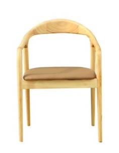 Sillón BALCANES, madera de haya, natural, similpiel marrón 2