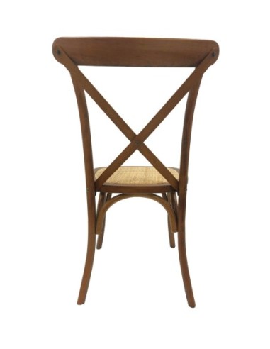 Silla CROSS SX, madera de haya, nogal, asiento de ratán