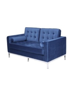 Sofá ARLES, 2 plazas, tejido velvet azul