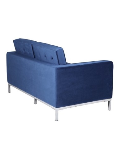 Sofá ARLES, 2 plazas, tejido velvet azul