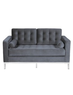 Sofá ARLES, 2 plazas, tejido velvet gris 2