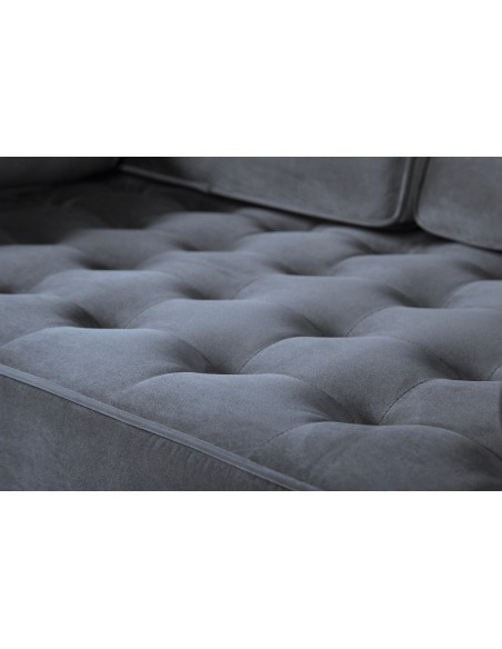 Sofá ARLES, 2 plazas, tejido velvet gris