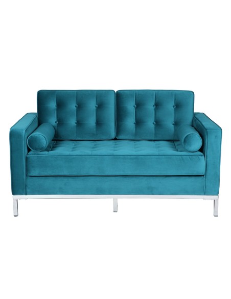 Sofá ARLES, 2 plazas, tejido velvet turquesa