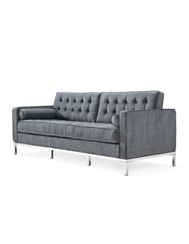 Sofá ARLES, 3 plazas, tejido velvet gris