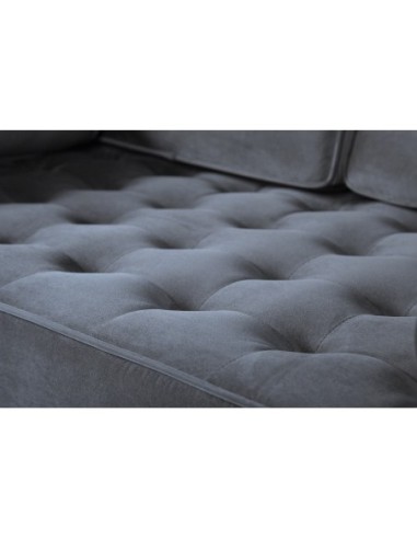 Sofá ARLES, 3 plazas, tejido velvet gris
