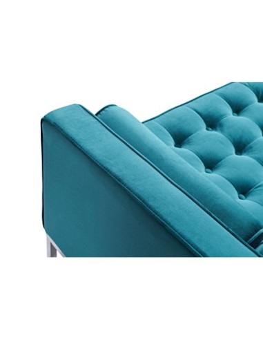 Sofá ARLES, 3 plazas, tejido velvet turquesa