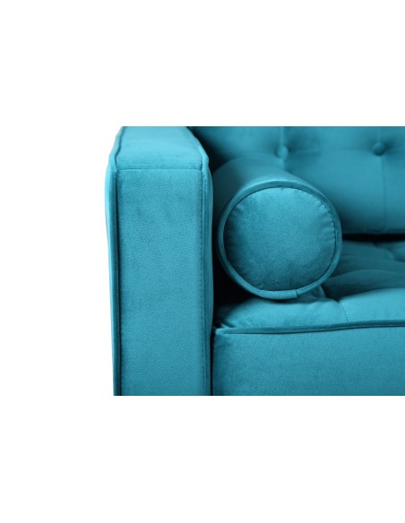 Sofá ARLES, 3 plazas, tejido velvet turquesa