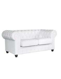 Sofá CHESTER NEW, 2 plazas, similpiel blanca 2