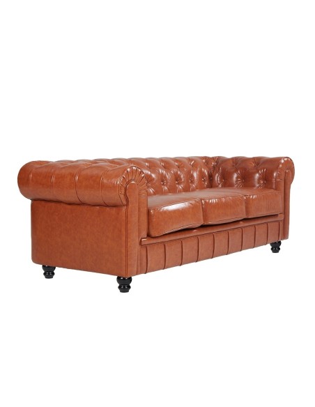 Sofá CHESTER NEW, 3 plazas, similpiel cuero vintage