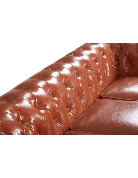 Sofá CHESTER NEW, 3 plazas, similpiel cuero vintage