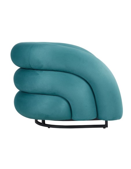 Sillón KARLOVY, tapizado velvet turquesa
