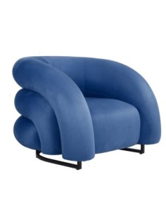 Sillón KARLOVY, tapizado velvet azul