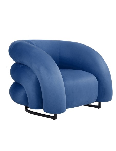 Sillón KARLOVY, tapizado velvet azul